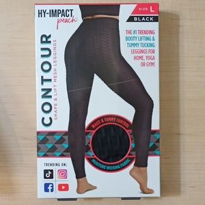 Hy-Impact Peach Contour Shape & Lift Mesh Leggings Tights Pants L